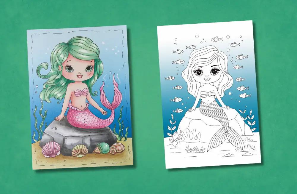 Beautiful Mermaid Coloring Pages – Free Printables (PDF)